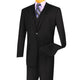 Urbano Collection: Black 3 Piece Solid Color Single Breasted Regular Fit Suit