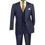 Urbano Collection: Navy 3 Piece Solid Color Single Breasted Regular Fit Suit