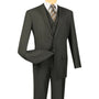 Urbano Collection: Olive 3 Piece Solid Color Single Breasted Regular Fit Suit