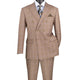 Celestial Collection: Tan 2 Piece Glen Plaid Double Breasted Regular Fit Suit