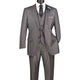 Zeus Zenith Collection: Grey 3 Piece Tone-on-Tone Pinstriped Single Breasted Regular Fit Suit
