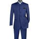 Gentry Glam Collection: Navy 2 Piece Banded Collar Single Breasted Regular Fit Suit