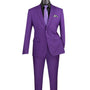 Vintagevo Collection: Purple 2 Piece Solid Color Single Breasted Slim Fit Suit