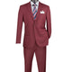 Vintagevo Collection: Burgundy 2 Piece Solid Color Single Breasted Slim Fit Suit