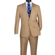 Light Beige 2-Piece Slim Fit Suit with Notch Lapel