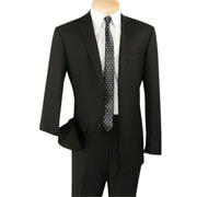 Black 2-Piece Slim Fit Suit with Notch Lapel