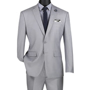 Light Grey 2-Piece Slim Fit Suit with Notch Lapel