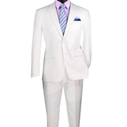 White 2-Piece Slim Fit Suit with Notch Lapel