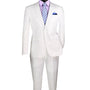 Vintagevo Collection: White 2 Piece Solid Color Single Breasted Slim Fit Suit