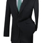Iris Innovations Collection: Black 2 Piece Solid Color Single Breasted Modern Fit Suit