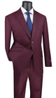 Iris Innovations Collection: Maroon 2 Piece Solid Color Single Breasted Modern Fit Suit