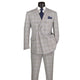 LuxLands Collection: Gray 2 Piece Glen Plaid Double-Breasted Regular Fit Suit
