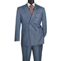 Draymont Collection: Smoke Blue 2-Piece Double-Breasted Suit - Luxury Wool Feel - Regular Fit