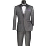 ChicCovenant Collection: Grey 2 Piece Solid Color Single Breasted Slim Fit Tuxedo