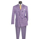 LuxLands Collection: Light Purple 2 Piece Glen Plaid Double-Breasted Regular Fit Suit