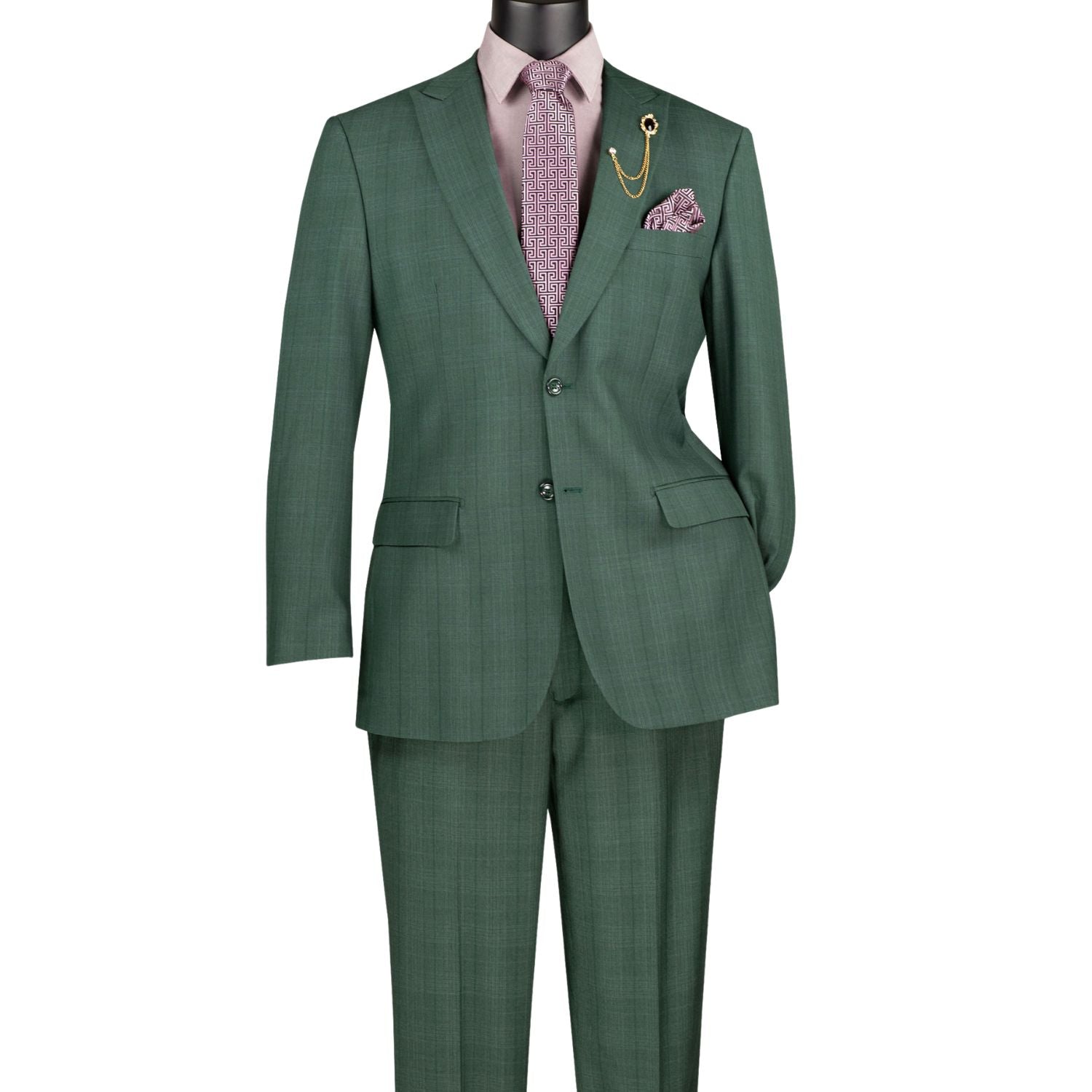 Forest Green 2 Piece Glen Plaid Suit - Regular Fit – Suits & More
