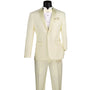 ChicCovenant Collection: Ivory 2 Piece Solid Color Single Breasted Slim Fit Tuxedo