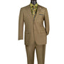 Prestigio Collection: Beige 2 Piece Solid Color Single Breasted Regular Fit Suit