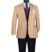 Serenado Collection: Modern Fit Wool Feel Houndstooth Blazer in Tan