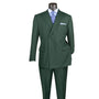 Majestify Collection: Hunter Green 2 Piece Solid Color Double Breasted Regular Fit Suit