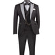 Kraz Collection: Black 3-Piece Single-Breasted 1-Button Peak Lapel Slim Fit Suit - Luxury Wool Feel