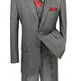 Zeus Zenith Collection: Grey 3 Piece Tone-on-Tone Pinstriped Single Breasted Regular Fit Suit