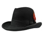 Scala Godfather Structured Wool Felt Homburg Hat in Black