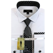 Men's Black and White Dress Shirt Ensemble