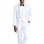 Apex Collection: Men's 3-Piece Suit With Shawl Collar In White/Black - Slim Fit