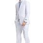 TempTrends Collection: 3 Piece Solid Slim Fit Suit For Men In White