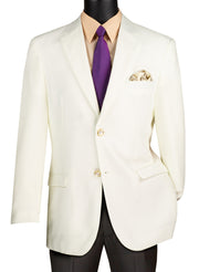 Conrad Collection: Ivory Solid Color Single Breasted Regular Fit Blazer