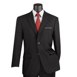 Conrad Collection: Black Solid Color Single Breasted Regular Fit Blazer