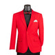 Luxelore Collection: Red Solid Color Single Breasted Slim Fit Blazer