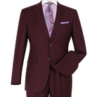 burgundy modern suit wool feel fabric close up