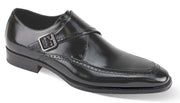 Pictor Collection: Genuine Leather Black Single Monk Strap Moc Toe Shoes