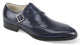 Pictor Collection: Genuine Leather Navy Single Monk Strap Moc Toe Shoes