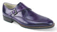 Pictor Collection: Genuine Leather Purple Single Monk Strap Moc Toe Shoes