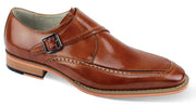 Pictor Collection: Genuine Leather Tan Single Monk Strap Moc Toe Shoes