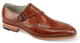 Pictor Collection: Genuine Leather Tan Single Monk Strap Moc Toe Shoes
