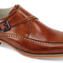 Genuine Leather: Tan Single Monk Strap Moc Toe Shoes
