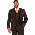 Brown 3-Piece 100% Wool Suit - model view