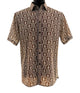 Brown Geometric Medallion Print Short Sleeve Shirt
