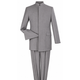 Light Gray 2-Piece Hidden-Button Clergy Suit