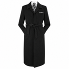 Black Belted Microfiber Duster Coat - generated product view