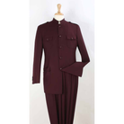 Burgundy Burgundy 2-Piece Mandarin-Collar Fashion Suit supplier reference