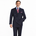 Navy 2-Piece Classic Fit Double-Breasted Suit - model view