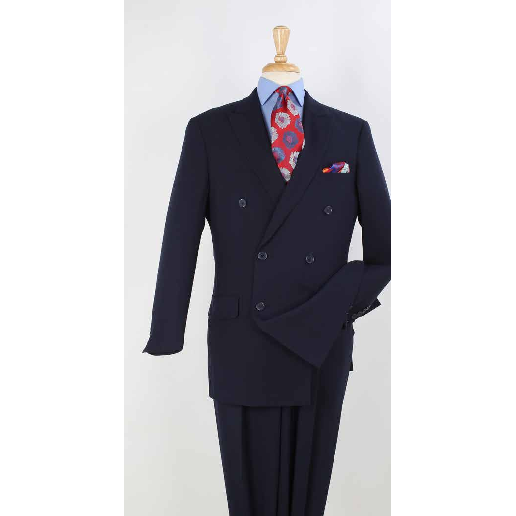 Navy 2-Piece Classic Fit Double-Breasted Suit - supplier reference