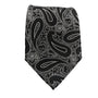 Paisley Prestige Collection: Black and Silver Paisley Design Necktie
