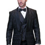 Bronte Bliss Collection: 3PC Modern Fit Tuxedo With Satin Pants And Side Seam In Black