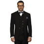 Biela Collection: Men's Wide-Leg 3-Piece Suit In Black